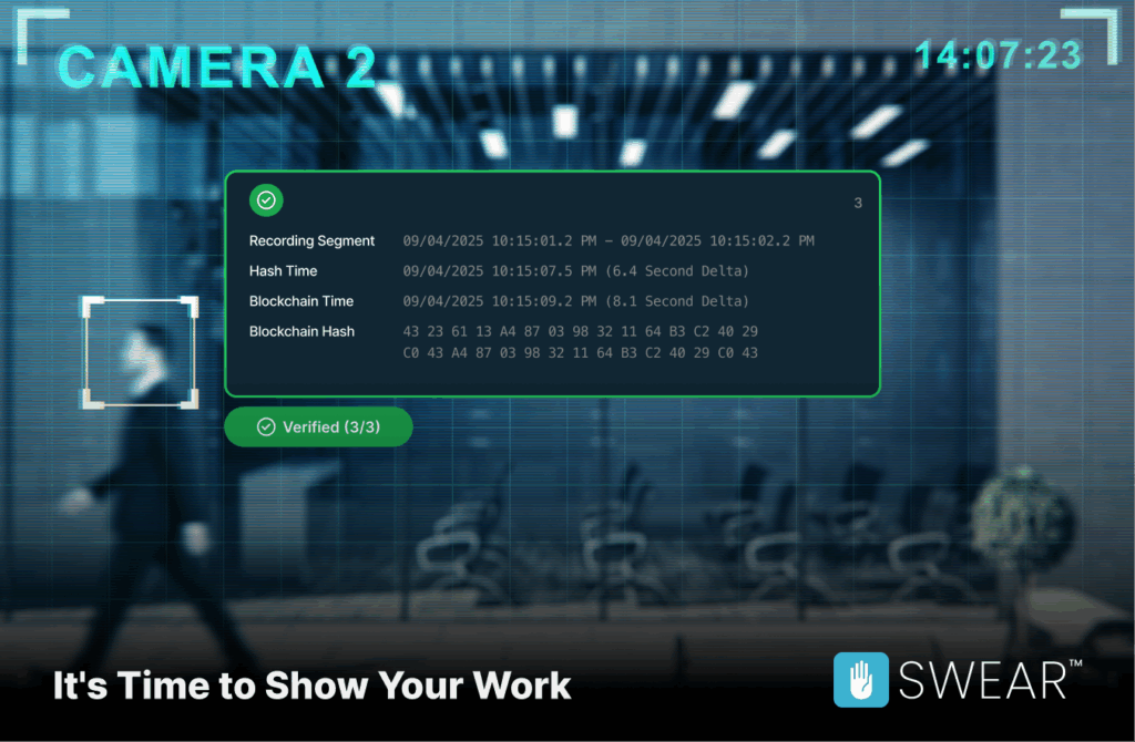 Security Camera Recognizing Attractive Young European Man Walking In Blurry Office Interior.