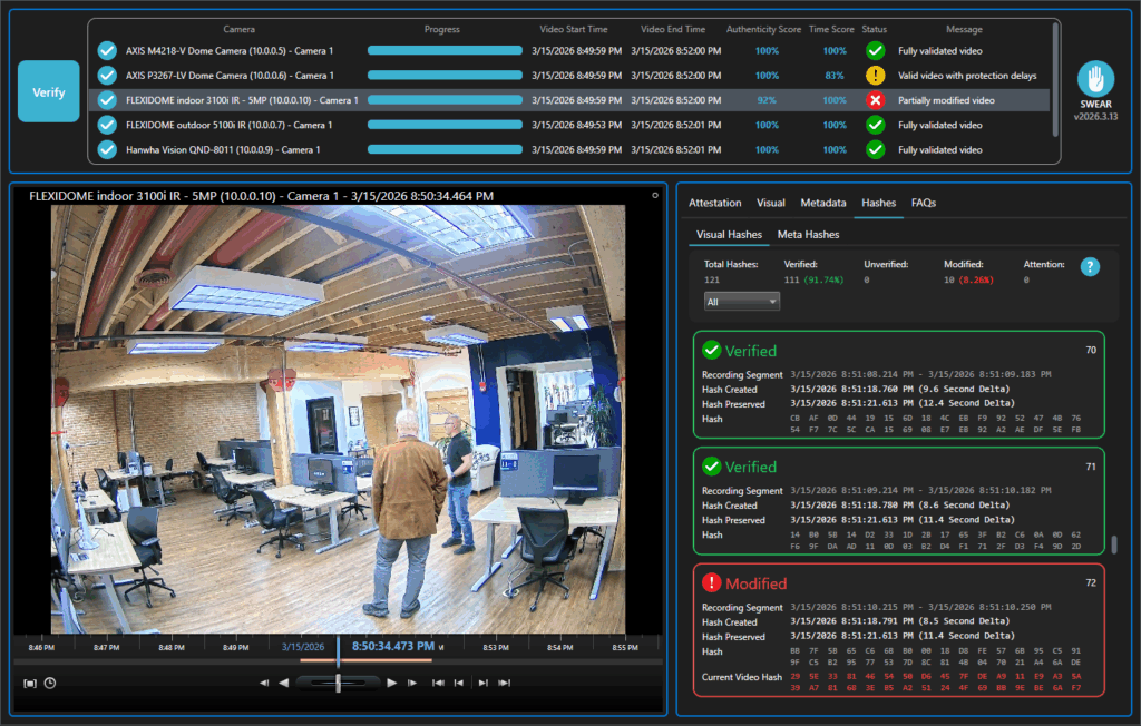 a room with chairs and an interface of SWEAR app